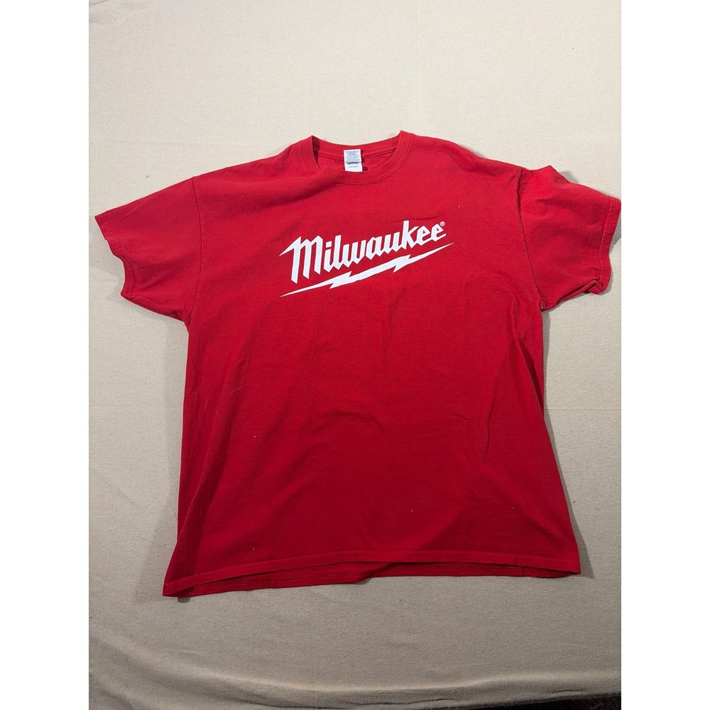 Milwaukee Tool MX4 SDS Plus Drill Bits Graphic T-Shirt Mens XL Red Gildan Cotton